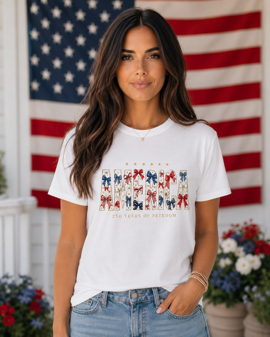 America 250 Years of Freedom Bow Signature Tee