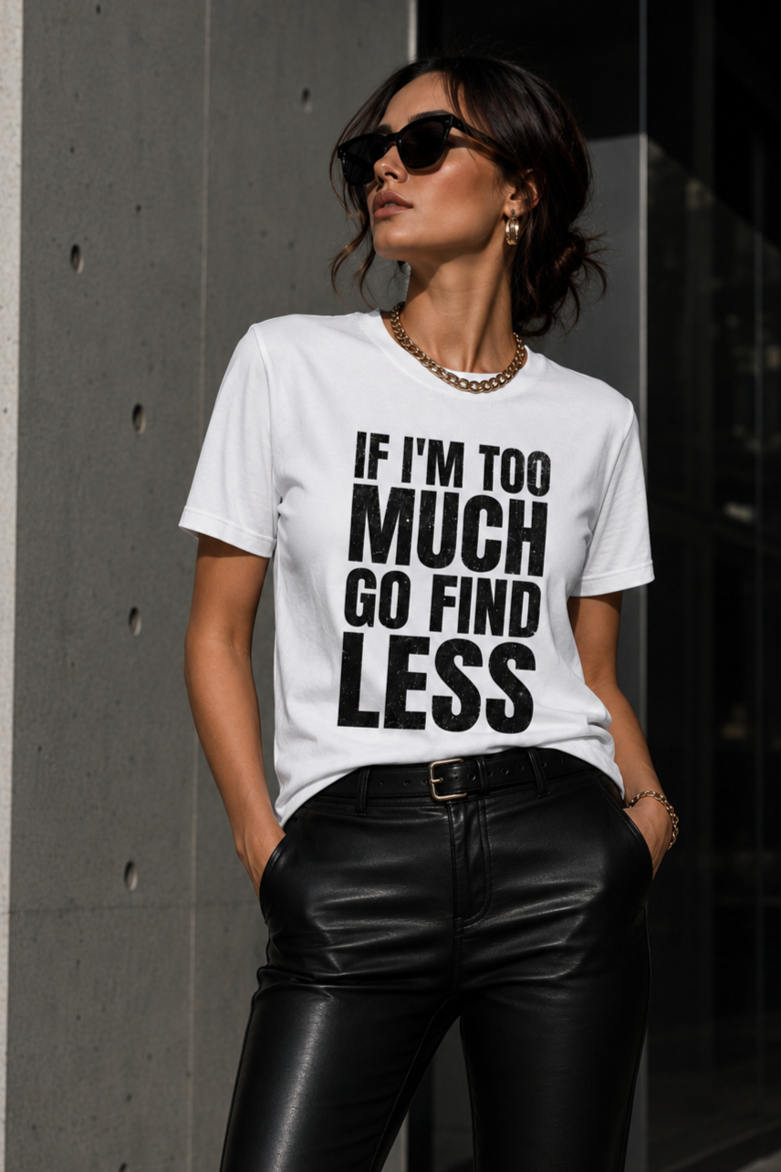 If I'm Too Much Go Find Less Signature Tee