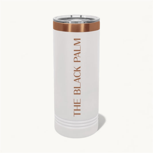 The Black Palm Rose Gold Slim Tumbler