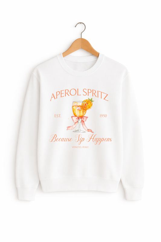 Aperol Spritz “Because Sip Happens” Crewneck Sweatshirt