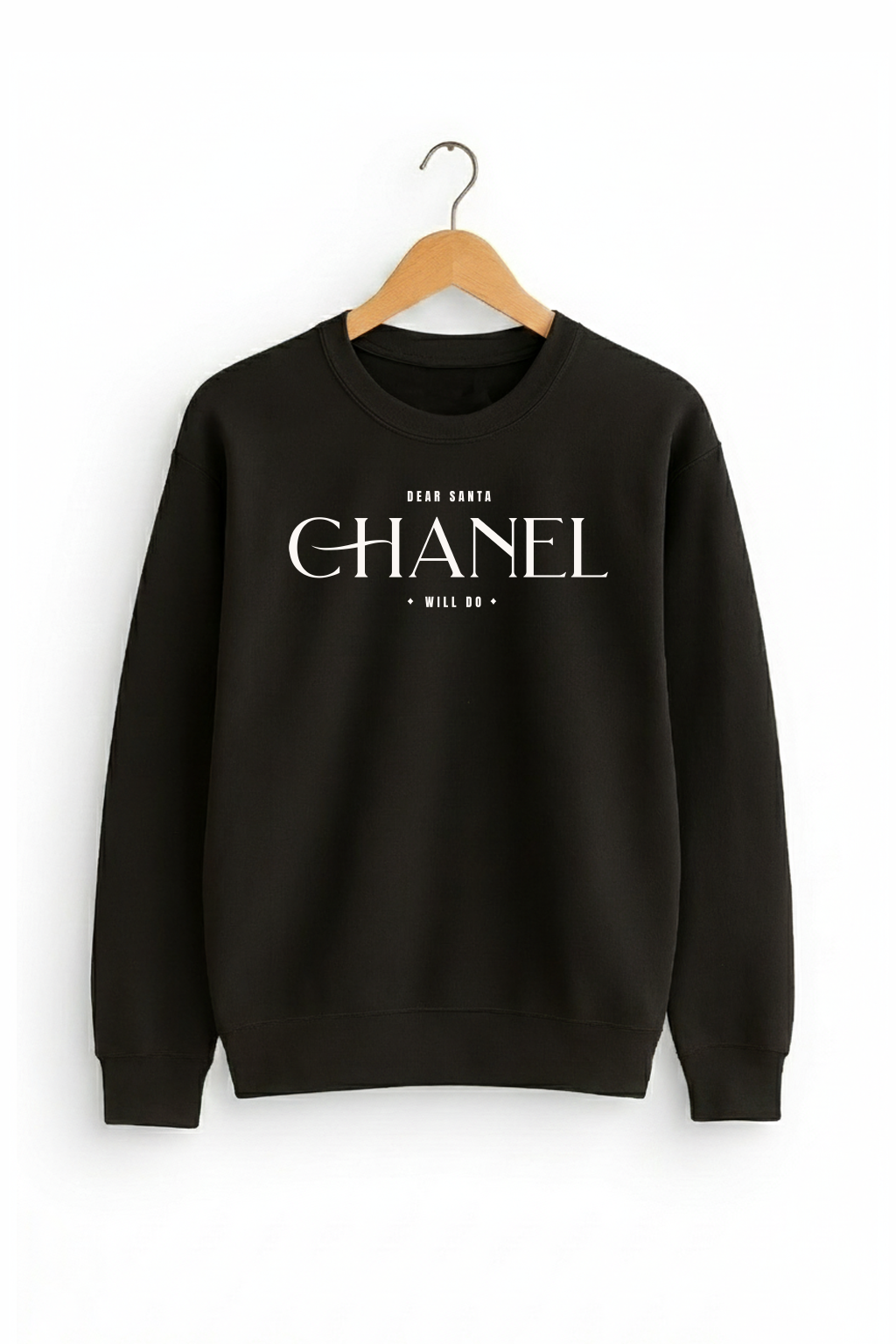 Dear Santa Chanel Will Do - Designer Inspired Knit Crewneck Sweatshirt