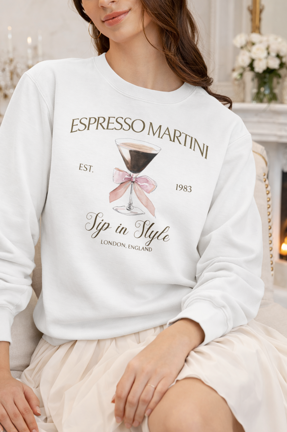 Espresso Martini “Sip in Style” Luxury Crewneck Sweatshirt