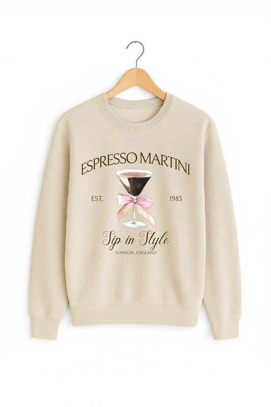 Espresso Martini “Sip in Style” Luxury Crewneck Sweatshirt