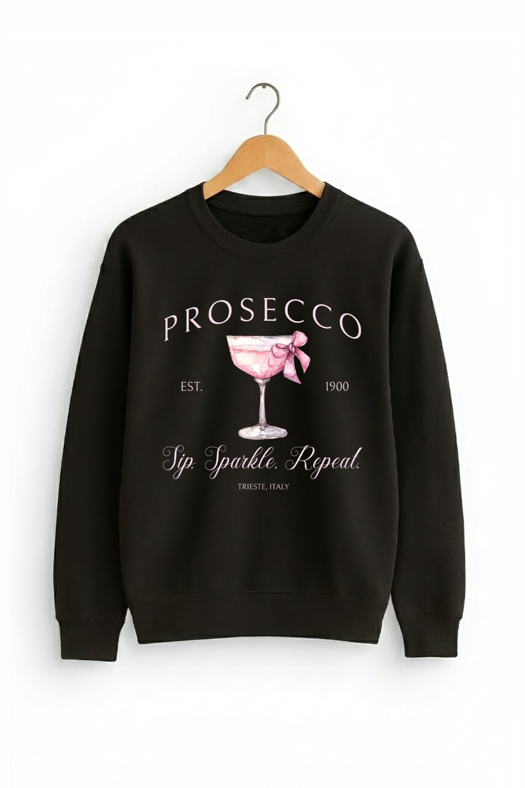 Prosecco “Sip, Sparkle, Repeat” Luxury Crewneck Sweatshirt