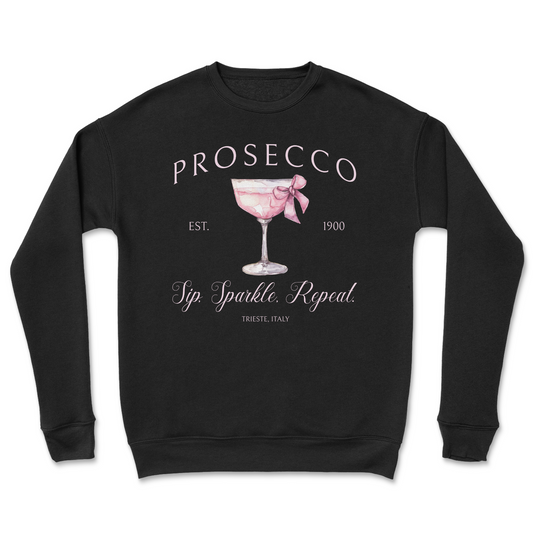 Prosecco “Sip, Sparkle, Repeat” Luxury Crewneck Sweatshirt