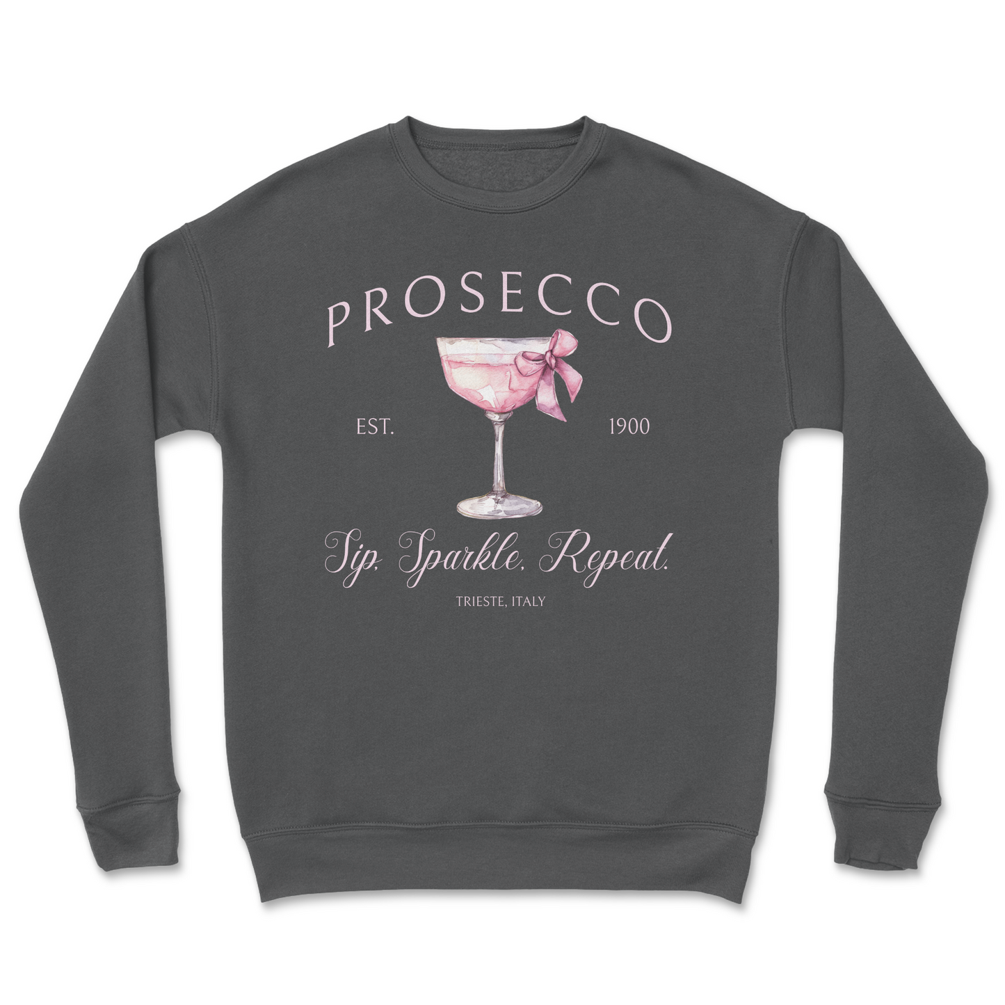 Prosecco “Sip, Sparkle, Repeat” Luxury Crewneck Sweatshirt
