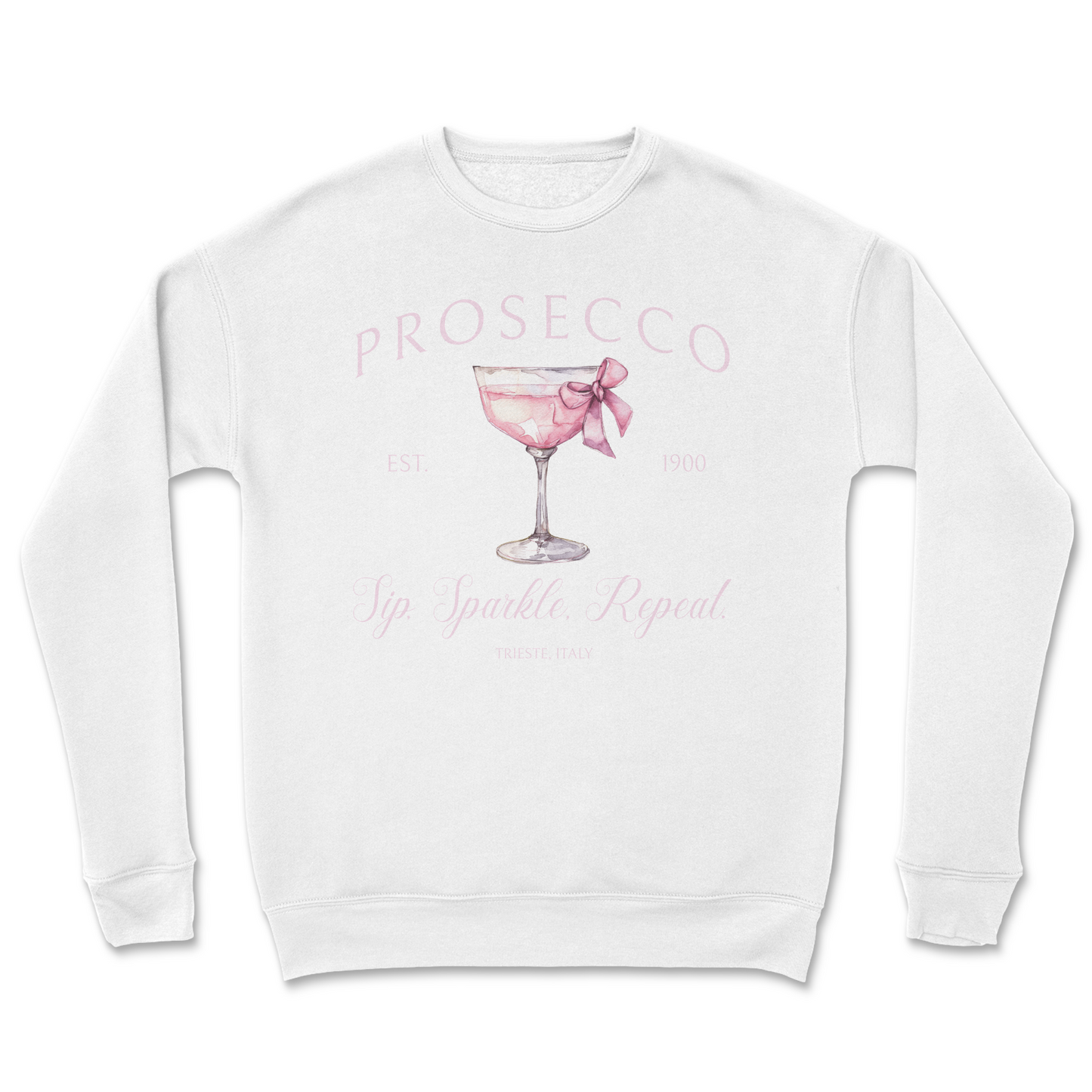 Prosecco “Sip, Sparkle, Repeat” Luxury Crewneck Sweatshirt