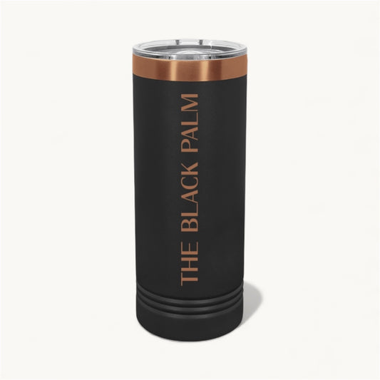 The Black Palm Rose Gold Slim Tumbler