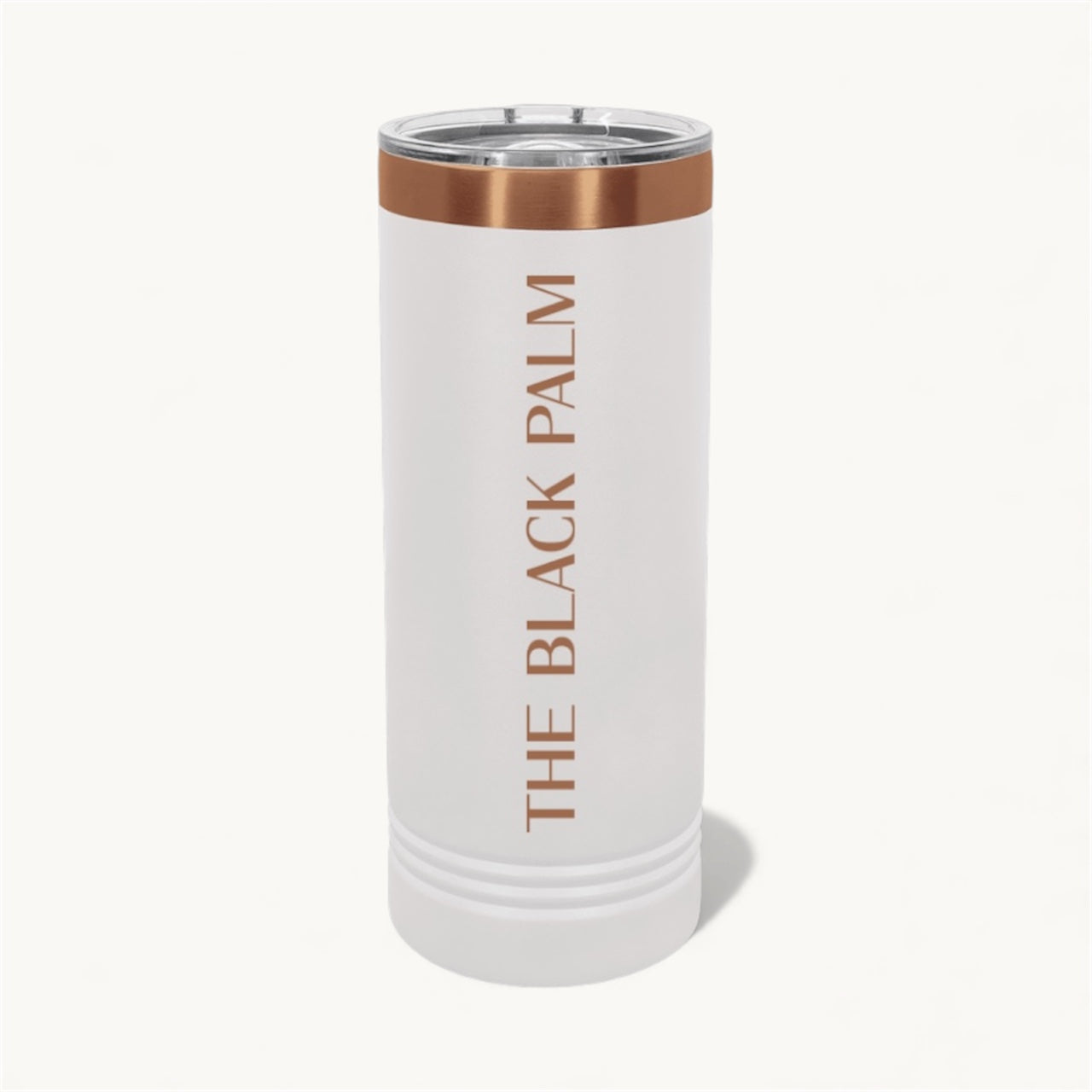 The Black Palm Rose Gold Slim Tumbler